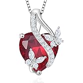 Vesitim Butterfly Necklaces for Women Sterling Silver Infinity Heart Pendant Birthstone Jewelry Gift with 14k Yellow Gold/Rose Gold Plated