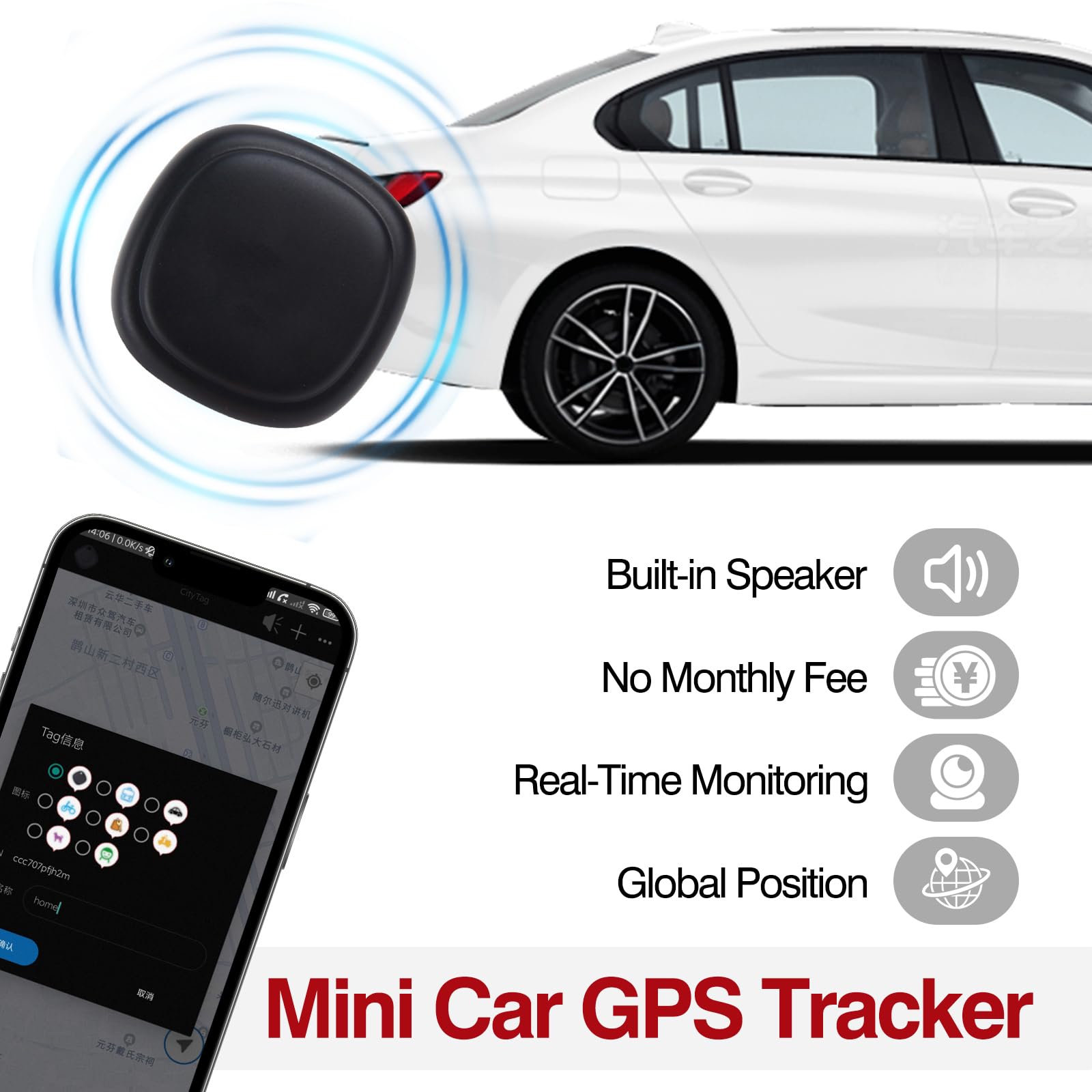 Owfeel GPS Tracker for Vehicles, Magnetic Real-Time Hidden Car Locator Tracking Device for Kids, Elderly, Pets and Assets, Available for Android & iOS, No Monthly Fee & No Subscription Required