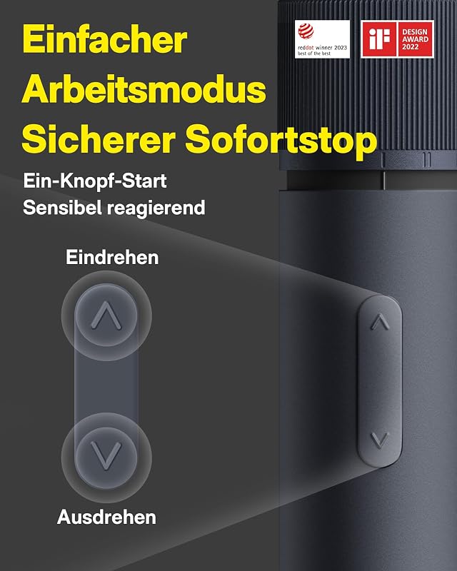 Elektrischer Schraubendreher Set mit 25 Magnetische Bits, LED-Licht