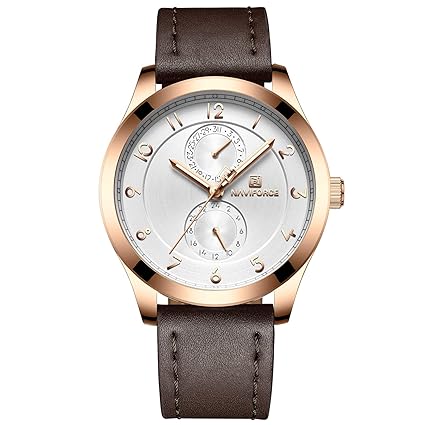 Naviforce Executive Dark Brown Chronograph Watch with Date & 24 Hours Format-3004