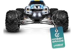 LAEGENDARY 1:10 Scale 4x4 Off-Road RC Truck - Hobby Grade Brushed Motor RC Car with 2 Batteries, Waterproof Fast Remote Control Car for Adults