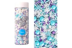 Sweets Indeed Christmas Spinkles, Snowflake Edible Sprinkle Mix, Perfect for Cake Decorations, Baking, Ice Cream, Cookies, Cupcake Topper