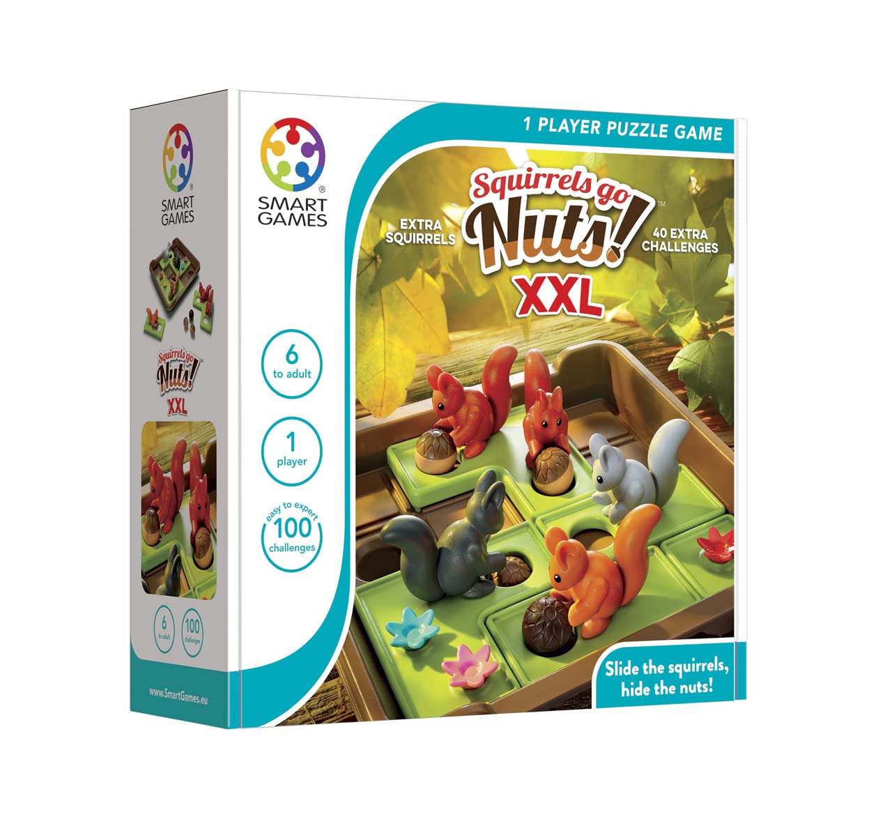 SmartGames - Squirrels Go Nuts XXL, Extra Large Puzzle Game with 100 Challenges, 7+ Years
