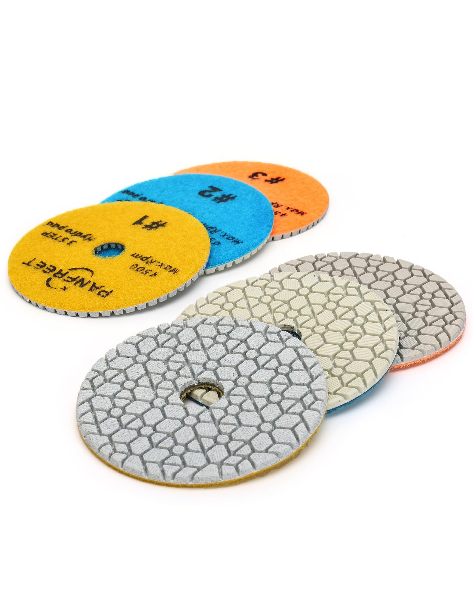 PANFREET 3 Step Diamond Polishing Pads 4-inch Wet