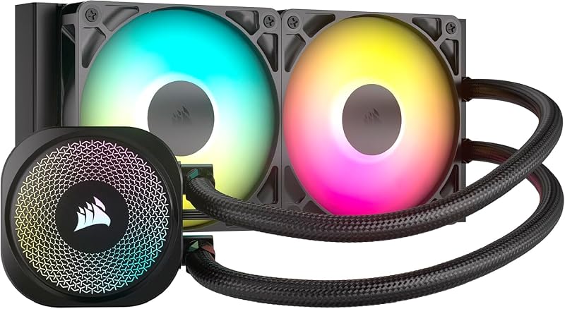 CORSAIR Nautilus 240 RS ARGB CPU Liquid Cooling – 240mm AIO – Conexão direta com a placa-mãe – Intel LGA 1851/1700, AMD AM5/AM4 – 2X RS120 ARGB Fans Included – Preto