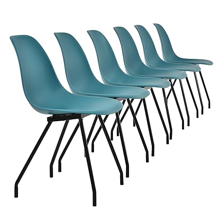 [en.casa] 6er-Set Design Esszimmerstuhl 83 x 46cm Türkis Stuhl Stühle Esszimmerstühle Wohnzimmerstuhl