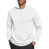 COOFANDY Mens Quarter Zip Pullover Mock Neck Sweatshirt Long Sleeve Sweater Polo Half Zip Pullover with Pocket