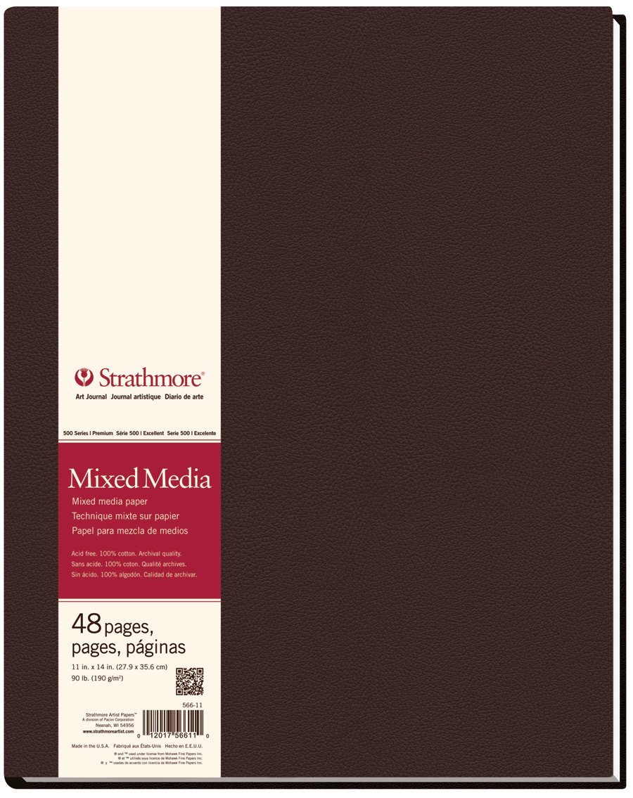Strathmore (566-11 STR-566-11 48 Sheet No 90 Mixed Media Art Journal, 11 by 14", 11" x 14", White, 24 Count