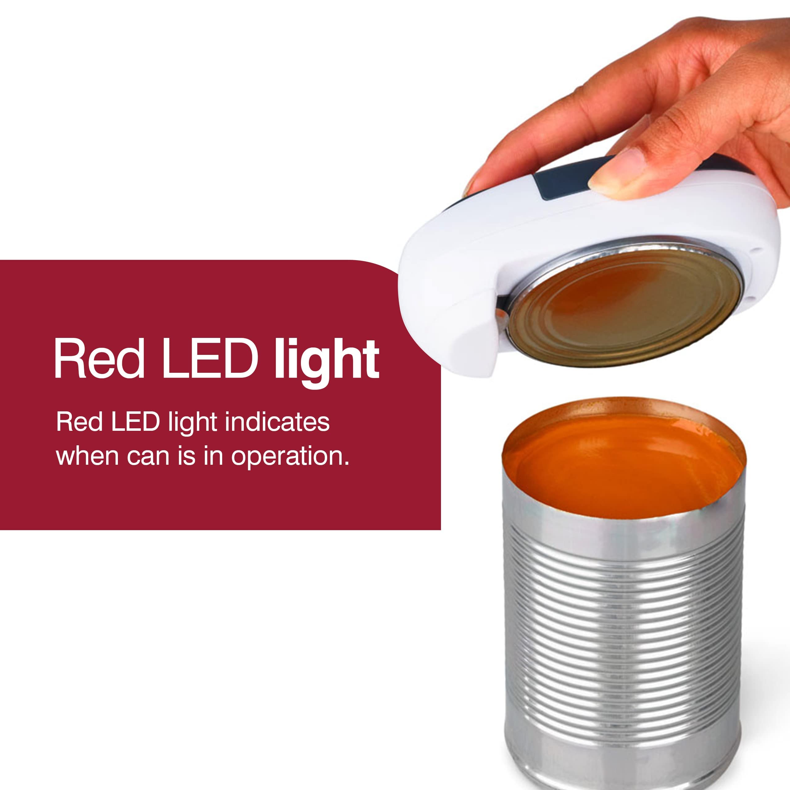 Zyliss EasiCan Electric Can Opener – One-Touch Automatic Tin Opener with Magnet for Safe Lid Removal – Compact, Hands-Free Design for All Can Sizes – Battery Operated, Easy to Use and Store