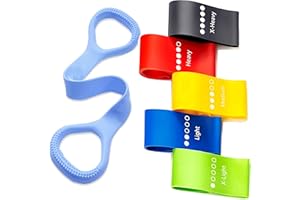FEFUI Resistance Bands for Working Out 6 Pack Resistance Bands for Arms,Elastic Pilates Flexbands for Physical Therapy Yoga, Stretch Exercice Loop Bands for Booty Legs