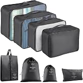 YEEYAA Packing Cubes for Travel 8 Set Luggage Organizer Bags | Mesh Breathable Travel Packing Cubes for Suitcases Organizer Durable Travel Essentials Bags Set