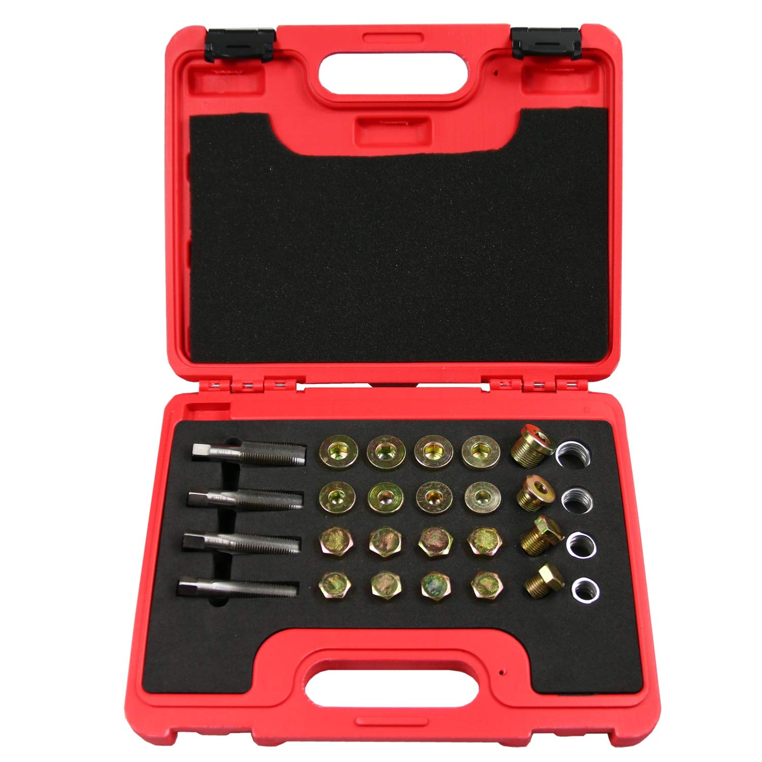 BestsQ 64Pcs Oil Pan Thread Repair Kit Sump Gearbox Drain Plug Tool Set M13 M15 M17 M20