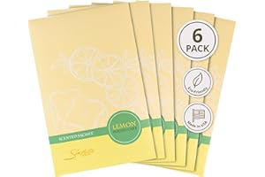 FloralSimplicity Lemon Poundcake Scented Sachets Pack of 6, Everyday - Long-Lasting Scented Bags, Home Fragrance, Air Freshener & Deodorizer for Closet, Room, Drawer, or Cars, Made in USA