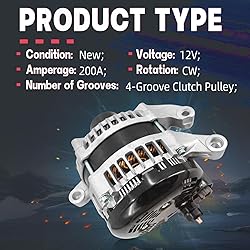 104211-0300 Alternator 12V 200A 4-Groove Clutch