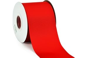 YAMA 3 inch Solid Grosgrain Ribbon Roll - 25 Yards for Gift Wrapping Ribbons, Red