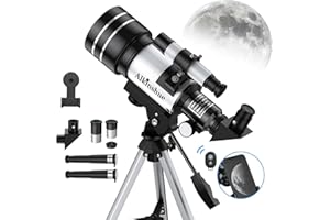 ALKINSHUE Telescope 70mm Aperture 300mm Refractor Telescope for Astronomy Beginners, High Powered Refracting Telescope with Tripod, Multi-Coated