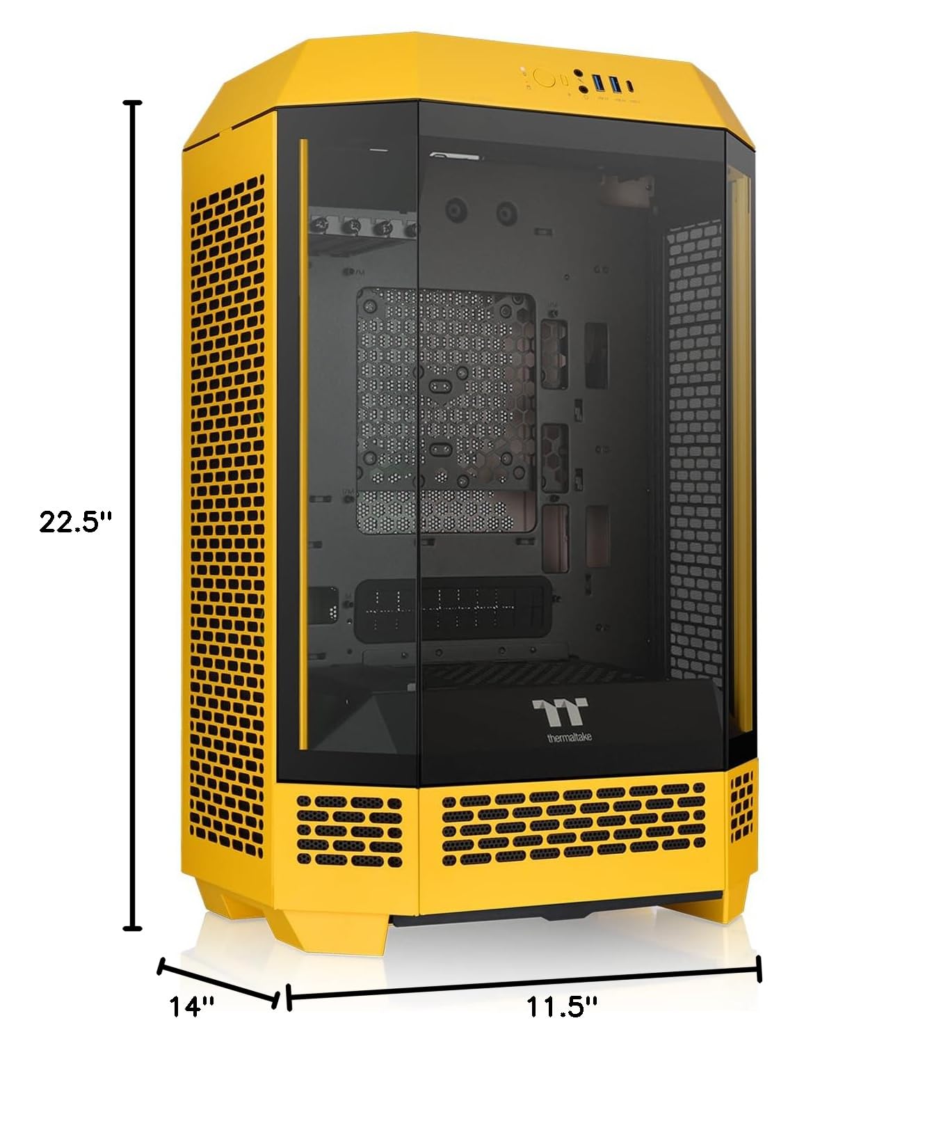 Thermaltake Tower 300 Bumblebee Micro-ATX Case; 2x140mm CT Fan Included; Support Up to 420mm Radiator; Optional Chassis Stand Kit Allows Horizontal Display; CA-1Y4-00S4WN-00; 3 Year Warranty