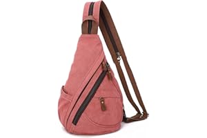 KL928 Canvas Sling Bag - Small Crossbody Backpack Shoulder Casual Daypack Rucksack for Men Women