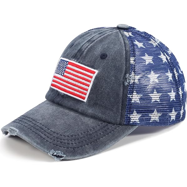 Casquette USA Drapeau Américain – GERTEX – Rouge Blanc Bleu – Taille Ajustable