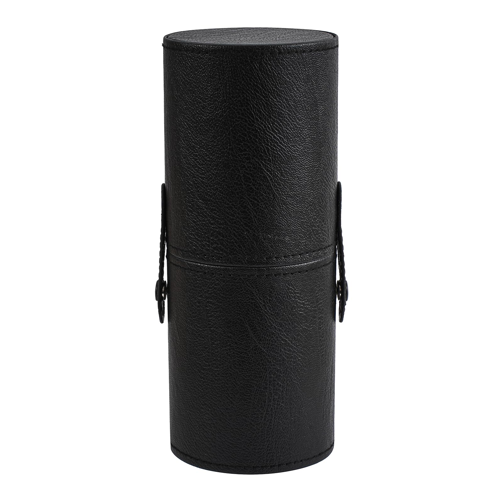 Photo 1 of RSRSLEII Portable Makeup Brush Holder, Waterproof PU Leather Travel Makeup Brush Case Bag Cup, Brush Storage Dustproof Bag (02Black)