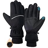 Beurlike Winter Gloves for Men Women Warm Touchscreen Windproof Waterproof Thermal Fleece Anti-Slip Ski Gloves for Cold Weather Cycling Motorcycle Snowboarding Running