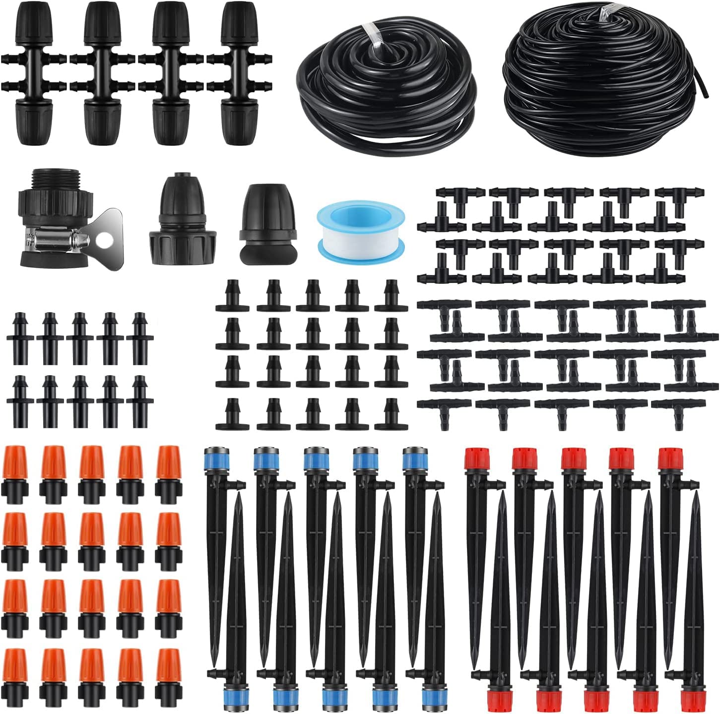 MSDADA 226 FT Irrigation System Kit 1/4 INCH Drip Irrigation System Automatic Garden Watering System Auto Garden Irrigation Systems Accessories Watering Systems for Outdoor Plants Greenhouse Lawn