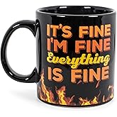 It's Fine 20-Ounce Oversized Ceramic Coffee Mug | Large Coffee Cup | Funny Coffee Mug | Drinkware For Coffee, Tea, Hot And Cold Beverages