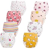Potty Training Pants for Girls, Toddler Learning Designs Training Underwear Pants(8 Packs, White, 3-4T, M)