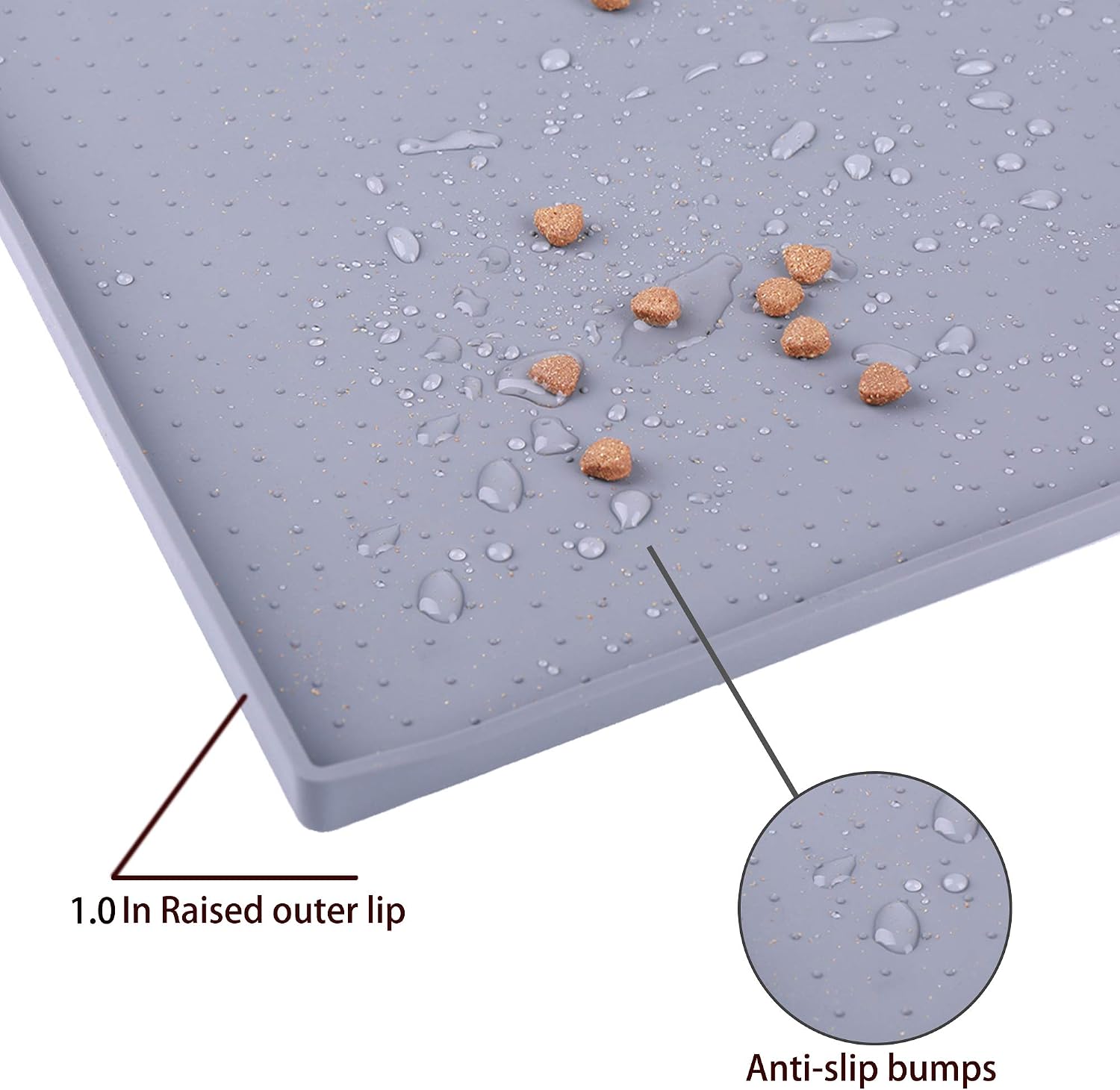 Hubulk Dog Feeding Mat,100% Waterproof Food Grade Silicone Pet Food and Water Bowl Placemat,Dishwasher - Image 5