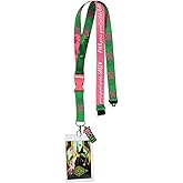 Wicked Brakeaway Lanyard Elphaba Glinda Badge ID Holder with 1 1/2" Rubber Charm