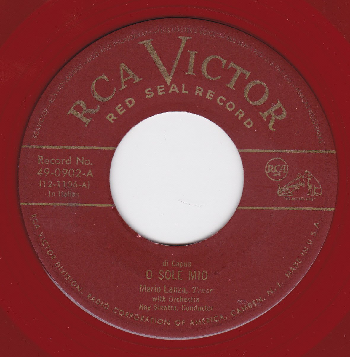 O Sole Mio Mattinata Vg Red Vinyl 45 Rpm Amazon Com Music