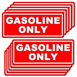 10pc Gasoline Only Stickers for Fuel Tank | Vinyl
