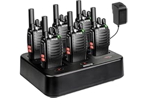 Retevis H777 Walkie Talkies for Adults, Rechargeable 2 Way Radios Long Range (6 Packs) with 6-Way Multi Unit Charger, Flashli