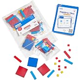 hand2mind Plastic Algebra Tiles Small Group Set, 6 Sets of 32 | 20 Guided Activities, Tiles for Math Centers, Middle School Math Manipulatives, Montessori Classroom Must Haves for Teachers