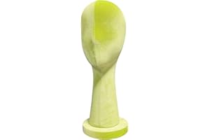 DE-LIANG Luxury Female Velvet Head Dress Form Green Silk Block Sewing Mannequin, Fully Pinnable Head for Hat Wig Jewelry Earring Scarves Display, Fabric Head Model for Sale