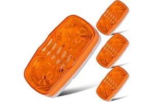 LBRST 4x RV Trailer Marker LED Light Bullseye/Tiger Eye/Double Bubble Clearance Light 12 Amber 4x2 12V Rectangular LED Side Marker Light Surface Mount Camper Trucks Rvs