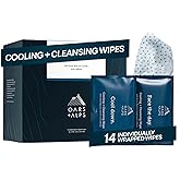 Oars + Alps Cooling Face & Body Wipes, Dual Sided Cleansing Wipes Towelettes for Post Workout, Activities,Commutes, Dermatologist Tested Skin Care with Menthol & Ginseng, Travel Friendly, 14ct