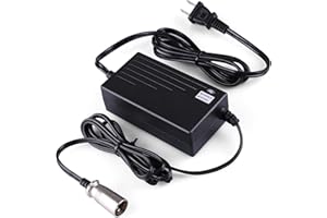LotFancy 24V 2A Battery Charger for Electric Scooter, Wheelchairs, for Jazzy Power Chair, Pride Mobility, Shoprider, Drive Medical, Bladez, Elite Traveller, 3-pin XLR Connector
