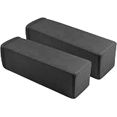M Mute Touch 2 Pack Couch Arm Rest Pillow, 6''x6''x20'' Faux Leather Waterproof Cover, High Density Foam Armrest Cushion, Removable &amp; Washable Elbow Support for Sofa, Bed, and Armchair (Black)