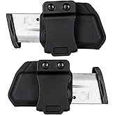 2 Pack Universal Horizontal Mag Carrier OWB Carry Magazine Holster Fits: 9mm/.40 Single Stack,for Right & Left Hand Ambidextrous Concealed Carry