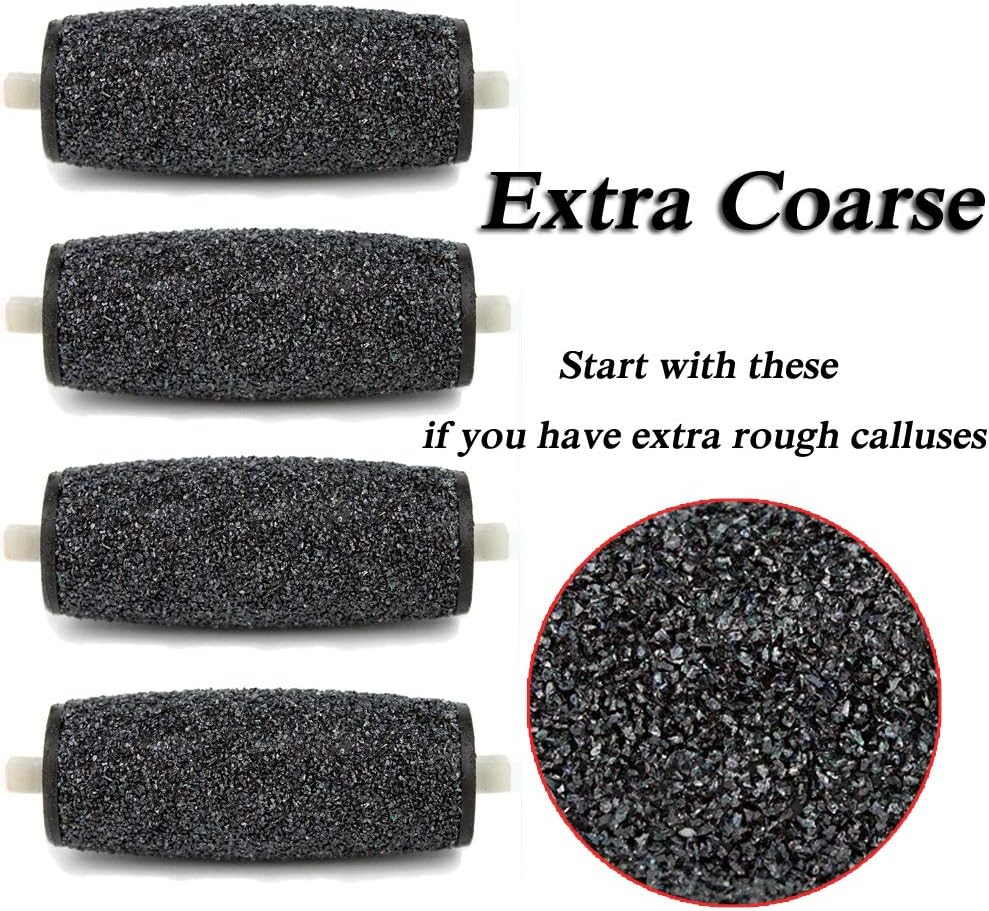 7 Pack Include 4 Extra Coarse & 3 Regular Coarse Replacement Roller Refill Heads Compatible with Amope Pedi Pefect Electronic Foot File: Health & Personal Care