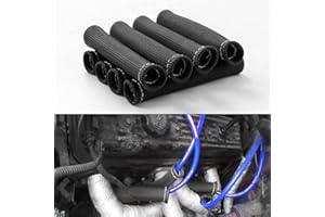 Spark Plug Wire Heat shield 8PCS Spark Plug Boots Thermal Protection Sleeve 1200 Degree Spark Plug Heat Cover Wrap 6 inch (bl