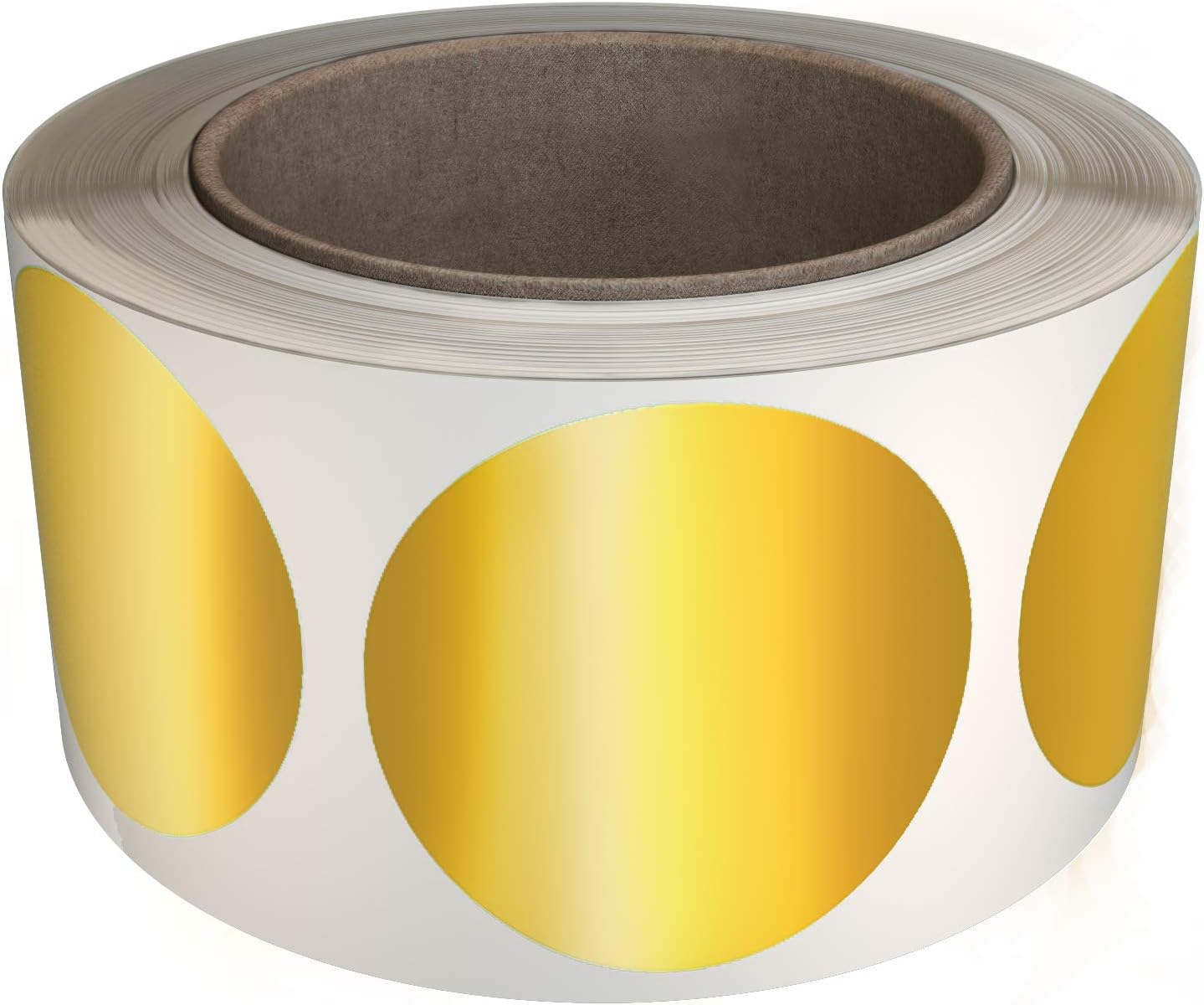 Royal Green Gold Coloured Labels 50MM (5CM) Metallic Round Dot Roll 600 Pack