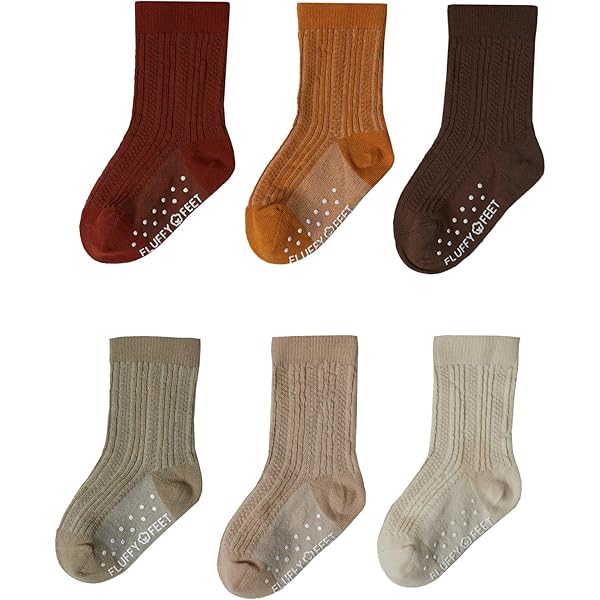 Toddler Grip Socks 12 Pairs Non Slip Baby Socks Cute Crew Anti Skid