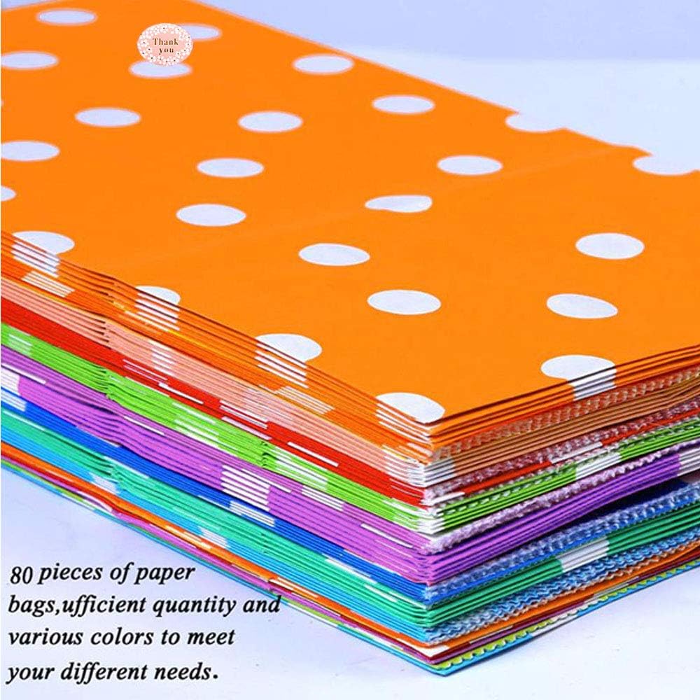 Viccess 80 pieces, Coloured Kraft Bags, Gift Bags, Paper Craft Bag for Sweets Biscuits, Nuts, Chocolates, Christmas - Image 5