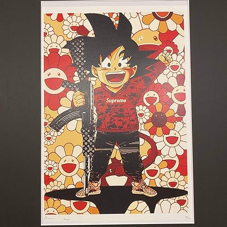 Amazon 年 アートポスター Coa付 ドラゴンボール 悟空 村上隆 Supreme シュプリーム スタイル アニメ 萌えグッズ 通販