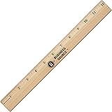 Business Source 12-Inch Wood Ruler with Brass Blade