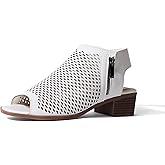 J. Adams Tracy Booties for Women - Peep Toe Low Block Heel Bootie