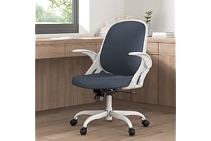 SILYBON Home Office Chair Work Desk Chair Comfort Ergonomic Swivel Computer Chair, Breathable Mesh Desk Chair, Lumbar Support Task Chair with Wheels and Flip-up Arms and Adjustable Height