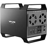 WAVLINK 4-Bay Hard Drive Enclosure for 3.5" and 2.5'' SATA HDD/SSD Featuring 10Gbps USB-C 3.2, Max 128TB Capacity, Built-in Temp-Controlled Cooling Fans, 4K HDMI Stunning Video Output, Aluminum Shell